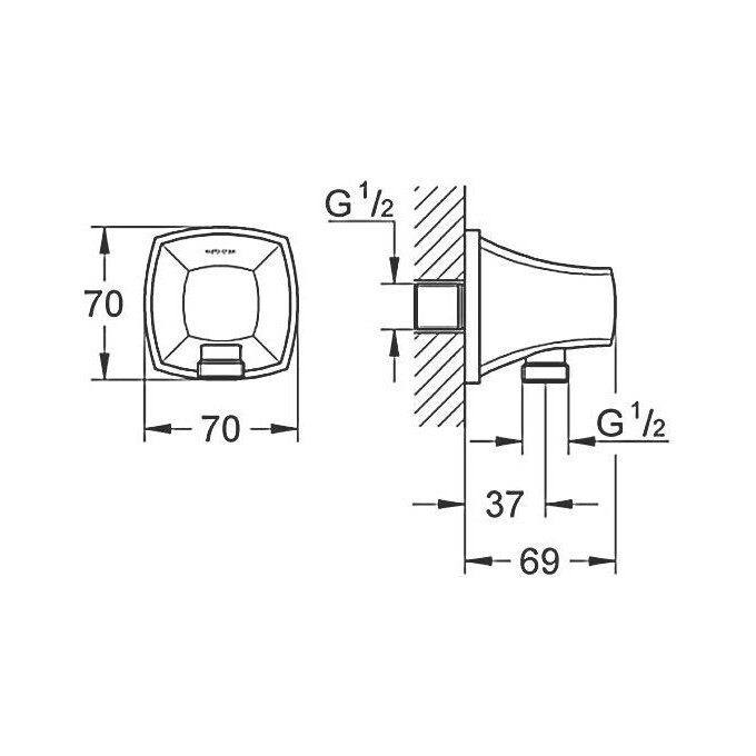 Шлангове підключення Grohe Grandera 27970IG0, фото , изображение 2