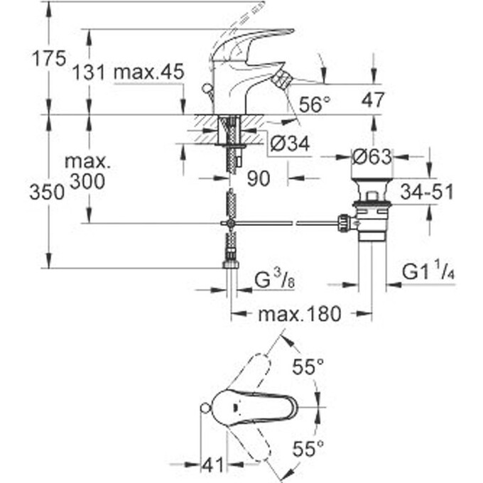 Смеситель для биде Grohe Euroeco 23263000, фото 2