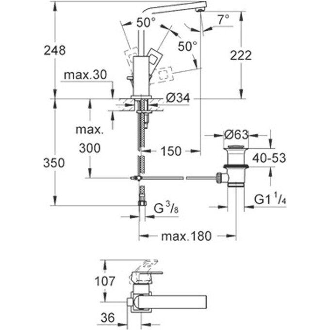 Змішувач Grohe Eurocube 2313500E, фото , изображение 2