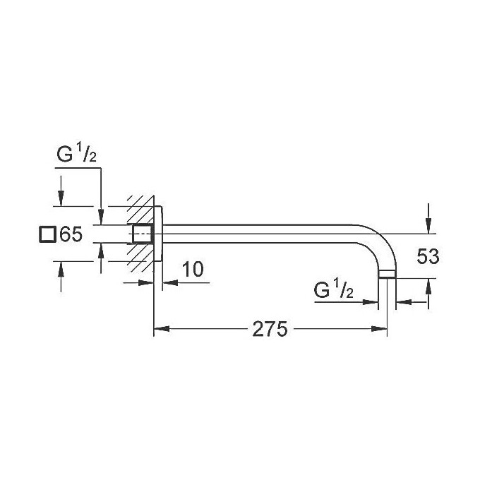 Кронштейн для верхнього душу Grohe Rainshower 27488000, фото , изображение 2