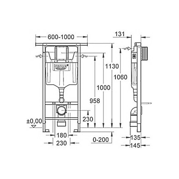Инсталляция для унитаза Grohe Rapid Sl 38588001, фото 3