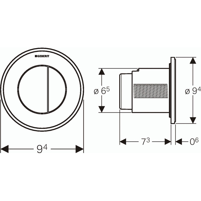Пневматическая клавиша смыва Geberit Type10 116.056.KH.1, фото 2