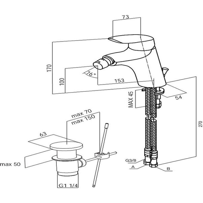 Змішувач для біде Am.Pm Spirit F7083100, фото , изображение 2