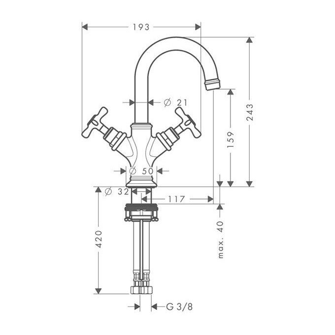 Змішувач для раковини Axor Montreux 16505000, фото , изображение 2