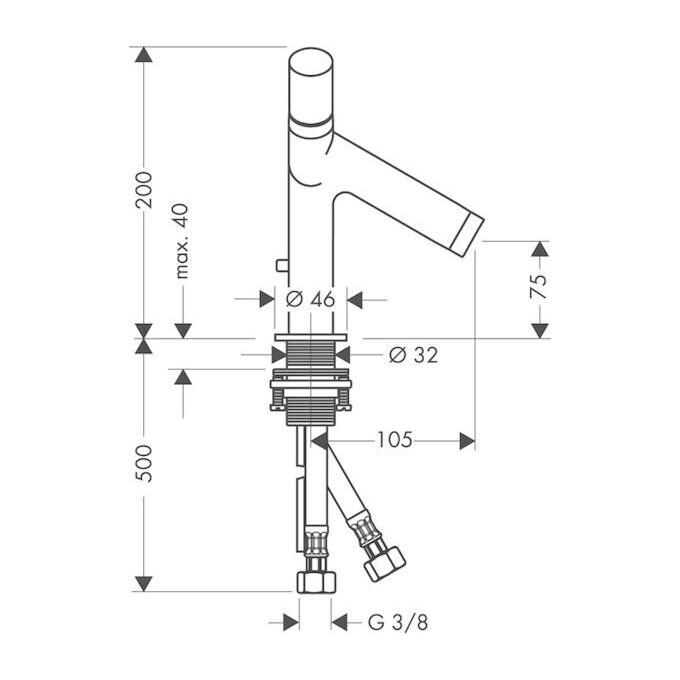Змішувач для раковини Axor Starck 10030000, фото , изображение 3