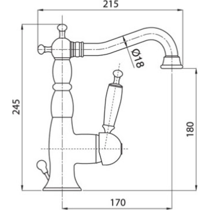 Змішувач для раковини Bugnatese Oxford OXCR6313S, фото , изображение 3