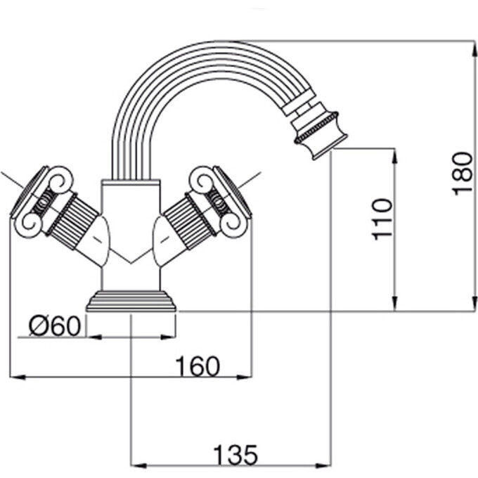 Змішувач для біде Bugnatese Olympia OLYCR8444, фото , изображение 2