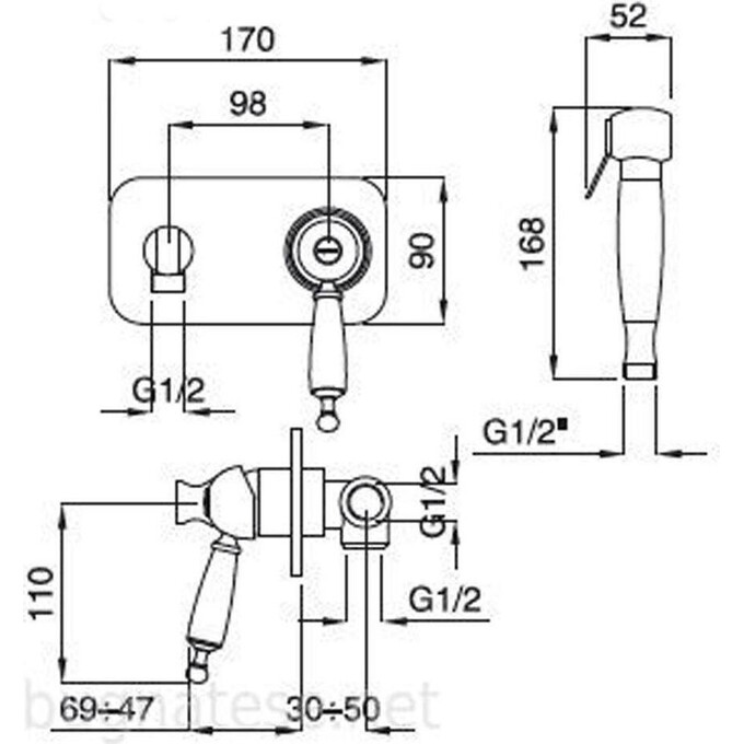 Гігієнічний душ Bugnatese Oxford OXCR6366, фото , изображение 2