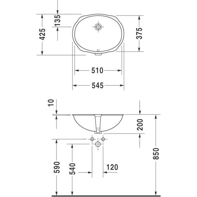 Умывальник Duravit 0466510000, фото 2