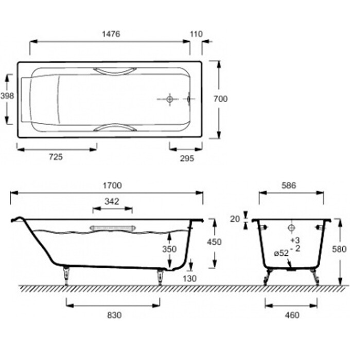 Ванна чугунная Jacob Delafon E2948-00, фото 2