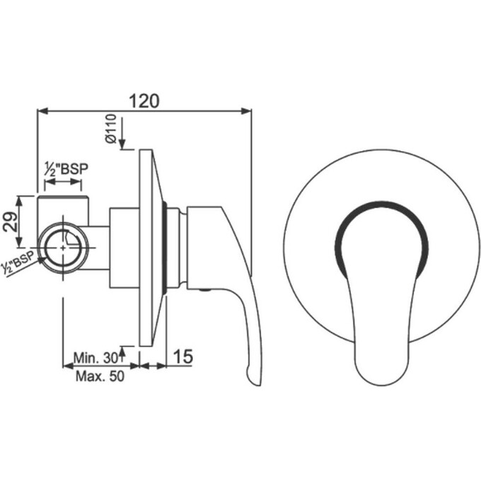 Змішувач для душу Jaquar Eko EKO-CHR-33227, фото , изображение 2