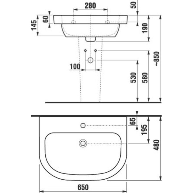 Раковина керамическая Jika H8126140001041, фото 2