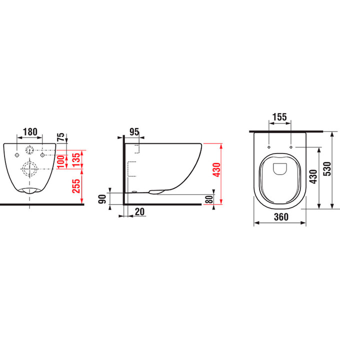 Подвесная чаша без сиденья Jika Mio H8207140000001, фото 2