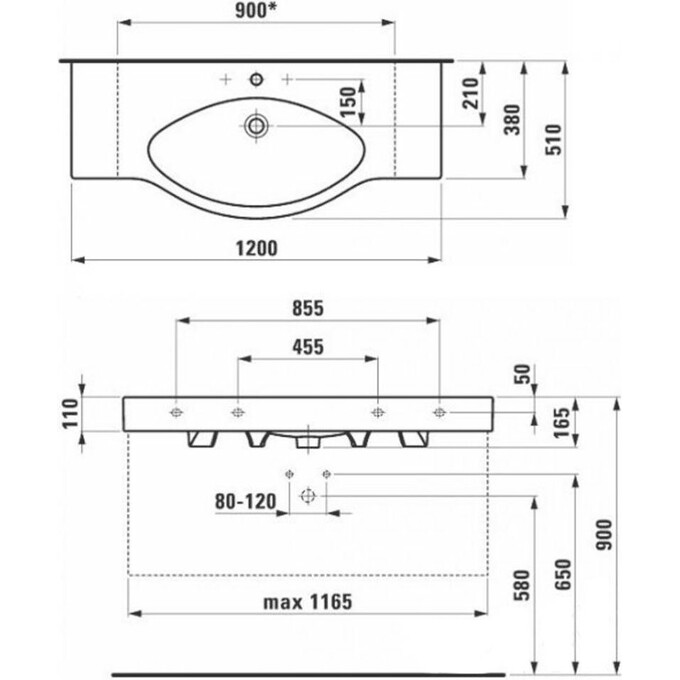 Раковина накладная Laufen Palace H8117040001041, фото 4