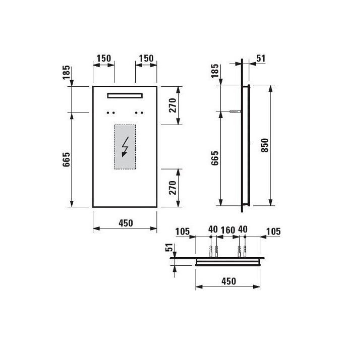 Зеркало прямоугольное Laufen Case H4472059961441, фото 3