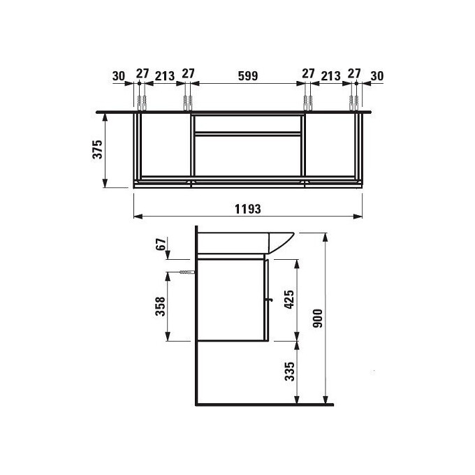 Тумба для мойки Laufen Palace H4013020755481 (без раковины), фото 3