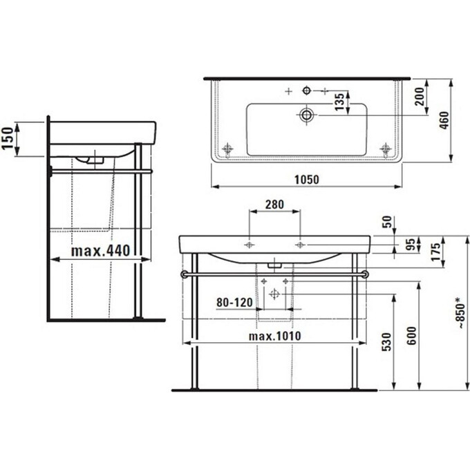 Умывальник Laufen Pro S H8139660001041, фото 4