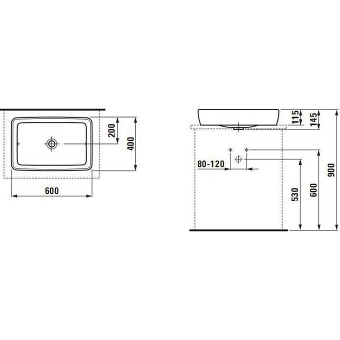 Накладной умывальник Laufen Pro S H8169520001121, фото 3