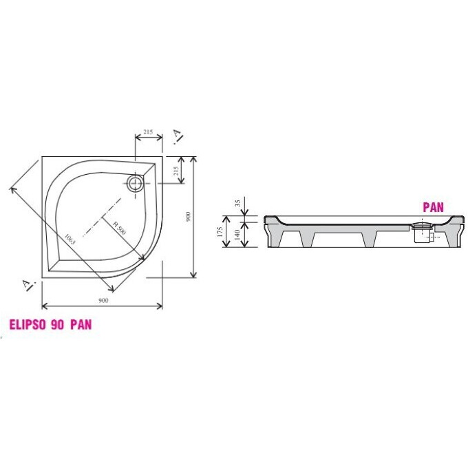 Душовий піддон Ravak Elipso A227701410 (90x90 см), фото , изображение 2