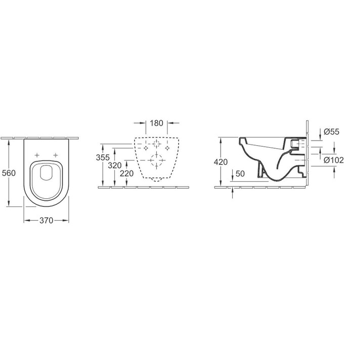 Підвісний унітаз без сидіння Villeroy & Boch Architectura 56741001, фото , изображение 3