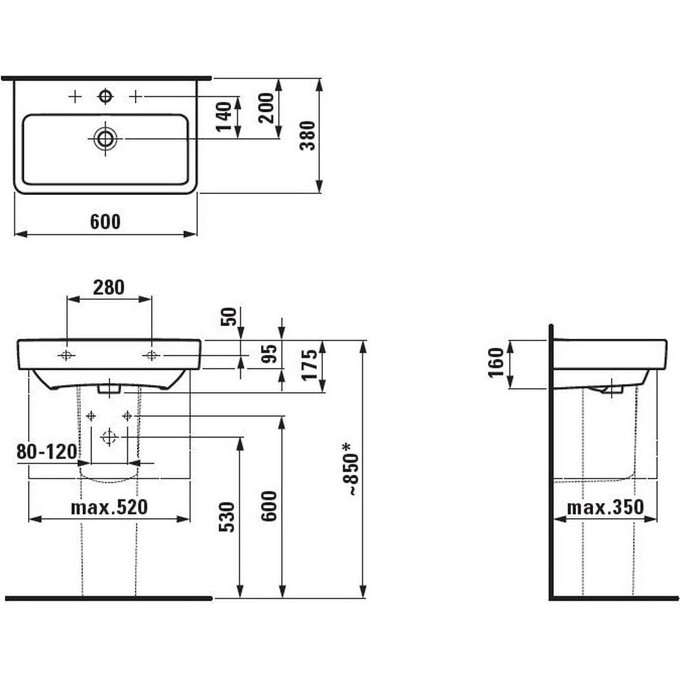 Раковина керамічна Laufen Pro S H8189590001041, фото , изображение 3