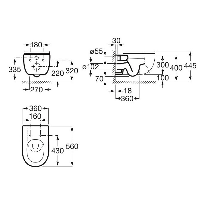 Унитаз подвесной с сиденьем Slim с микролифтом Roca Meridian A34H240000, фото 2
