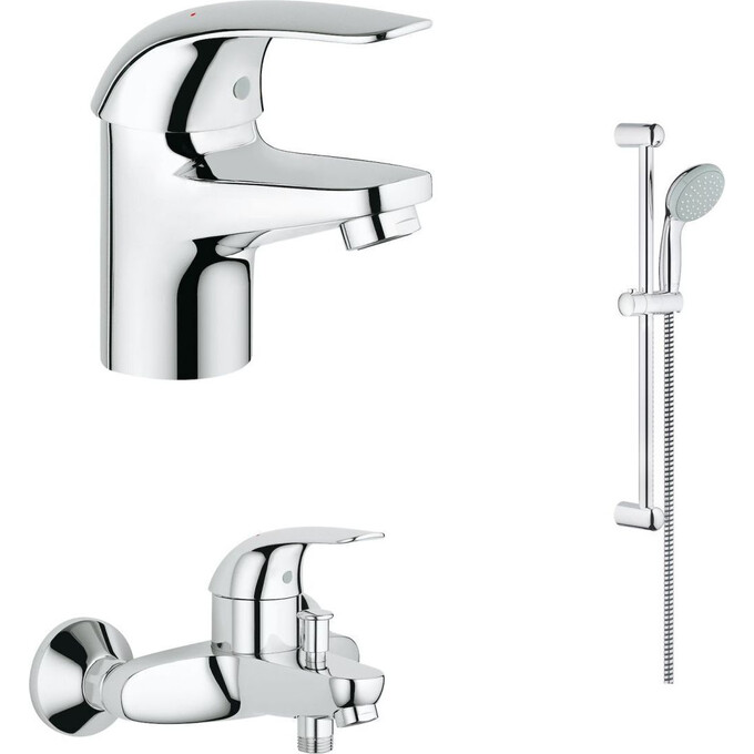 Набір змішувачів 3 в 1 для ванни Grohe Euroeco 124428, фото 