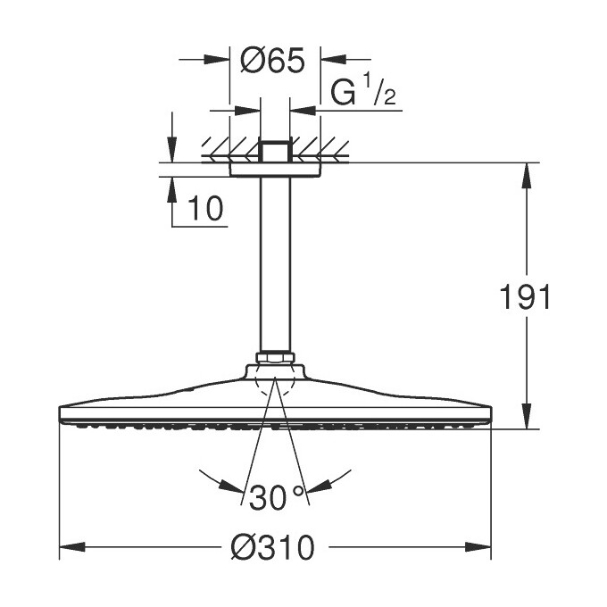 Верхній душ Grohe Rainshower 26560000, фото , изображение 4
