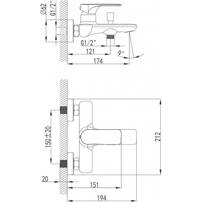 Змішувач для ванни Imprese Bilina 10225, фото , изображение 5