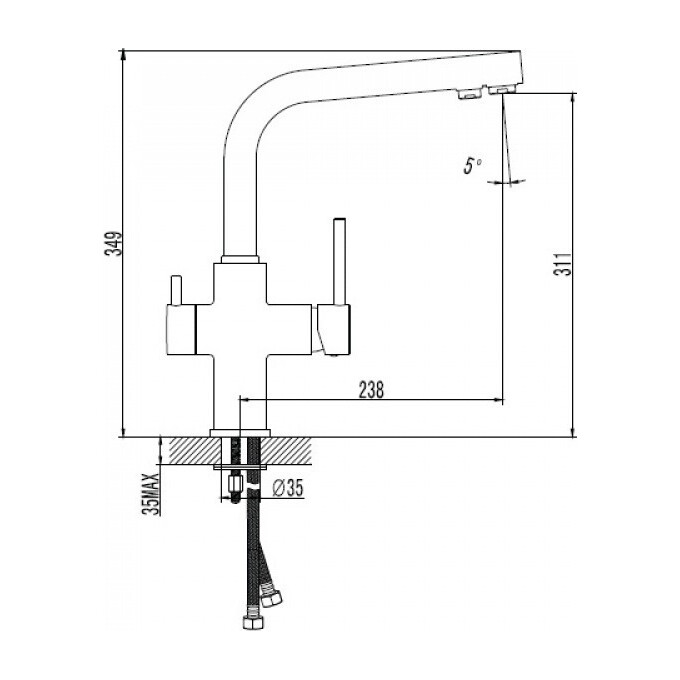 Смеситель для кухни Imprese Daicy 55009B-F, Цвет производителя: черный, фото 5