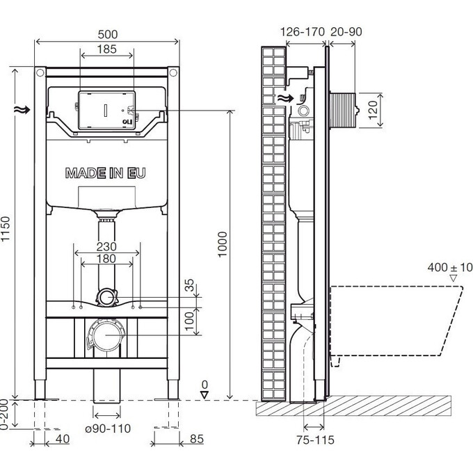 Инсталляция для подвесного унитаза Imprese i5220OLIpure, фото 3