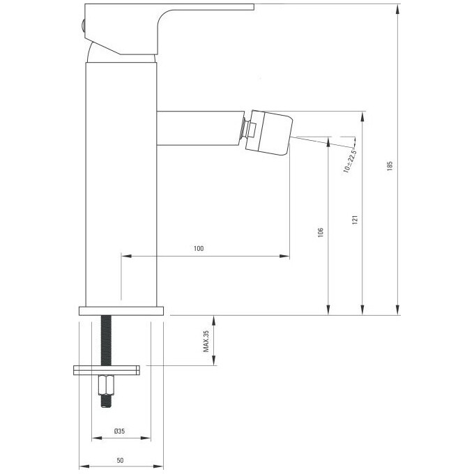 Смеситель для биде Deante Anemon BCZ W310, фото 2