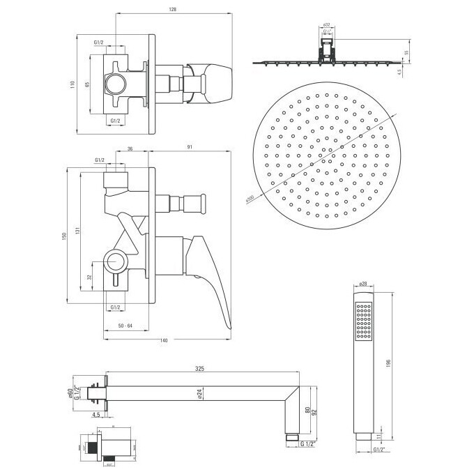 Душевая система Deante Cynia NAC 09BP, фото 3