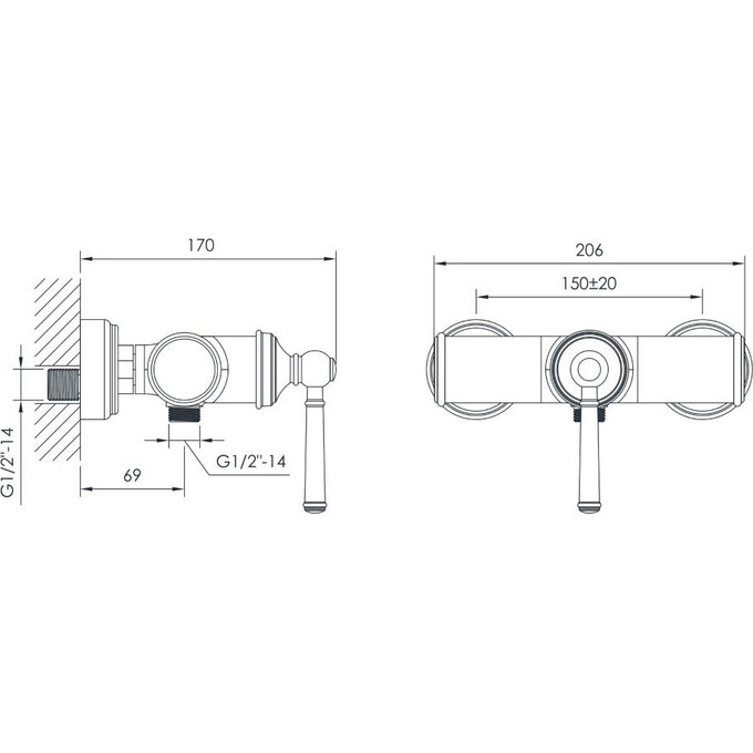 Смеситель для душа Imprese Hydrant ZMK031806080, фото 2