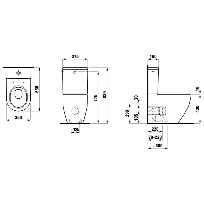 Унитаз-компакт с сиденьем с микролифтом Laufen Pro H8679530008701, фото 3
