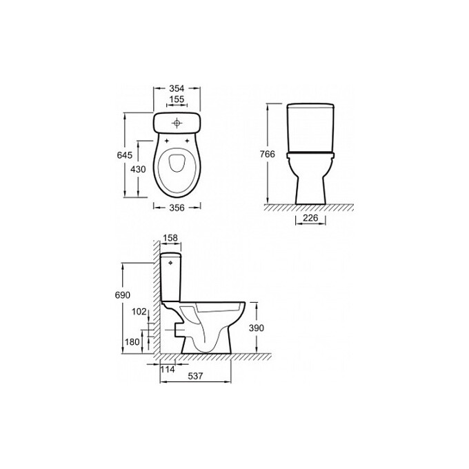 Унитаз компакт Jacob Delafon Patio ETB212-00+UJV102-00, фото 3