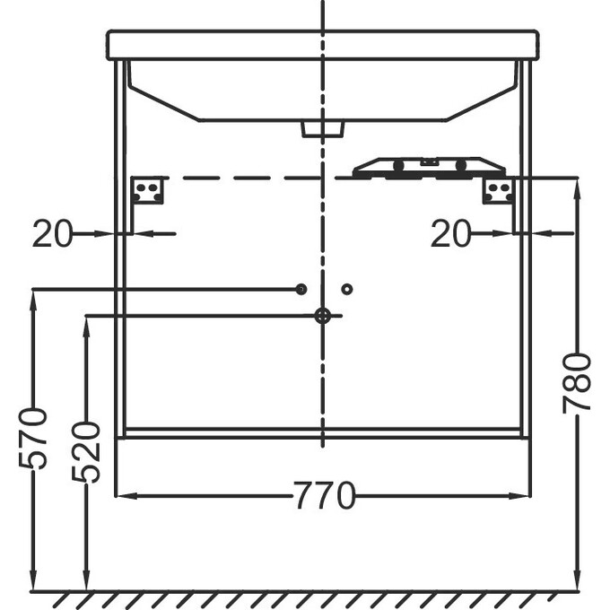 Тумба подвесная под раковину 77 см Jacob Delafon Struktura EB1285-N18, фото 4