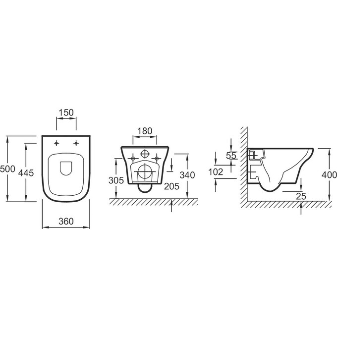 Унитаз подвесной Jacob Delafon Vox EDM102-00, фото 5