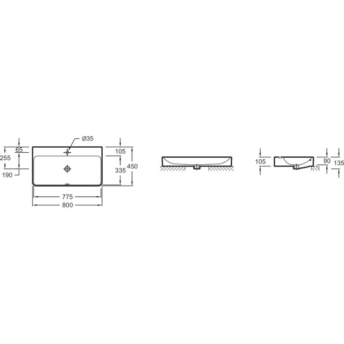 Раковина-чаша 80 см Jacob Delafon Vox EVC112-00, фото 3