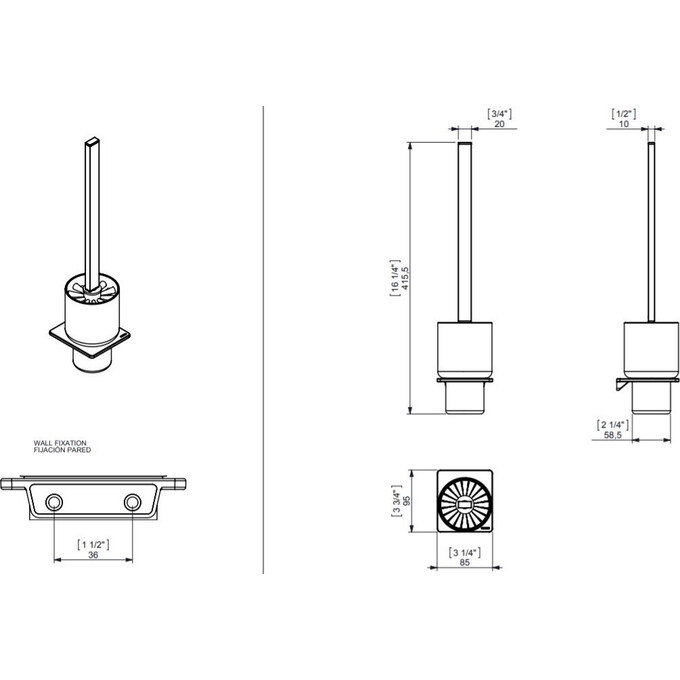 Ёрш туалетный Sonia S-Cube Black 169979, фото 2
