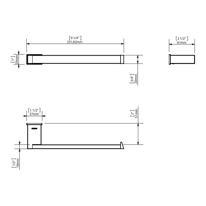 Полотенцедержатель Sonia S-Cube Black 173013, фото 2