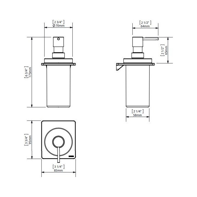 Дозатор для мыла Sonia S-Cube Black 173044, фото 2