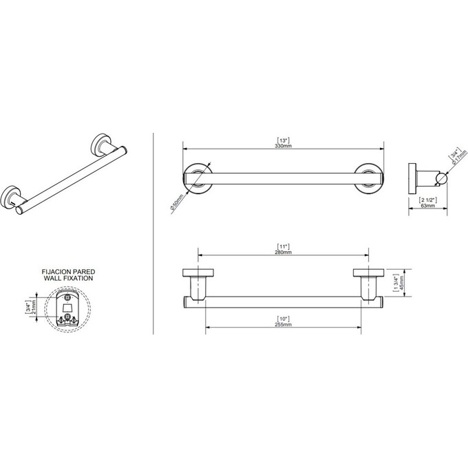 Полотенцедержатель Sonia Tecno Project Black 166183, фото 3