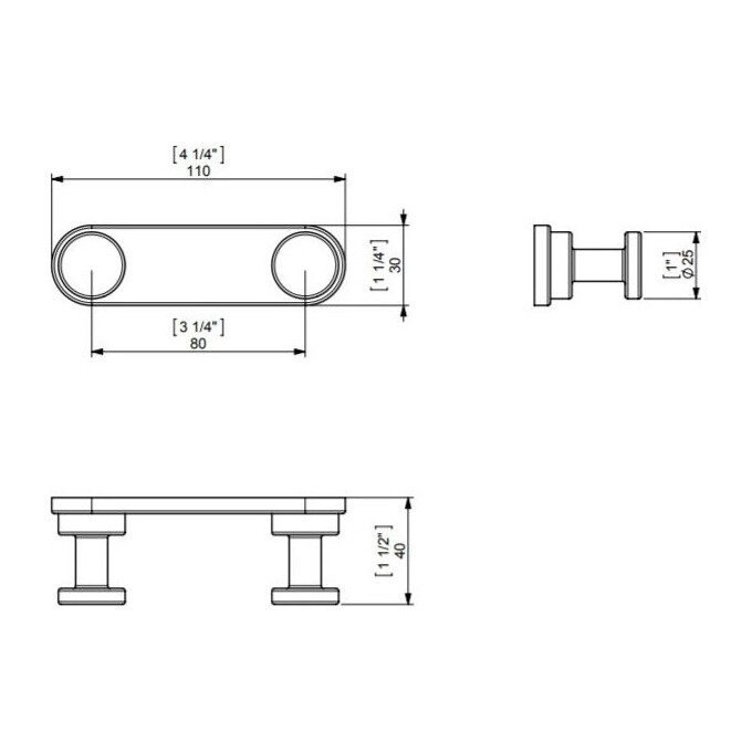 Гачок подвійний Sonia Tecno Project Black 172320, фото , изображение 2
