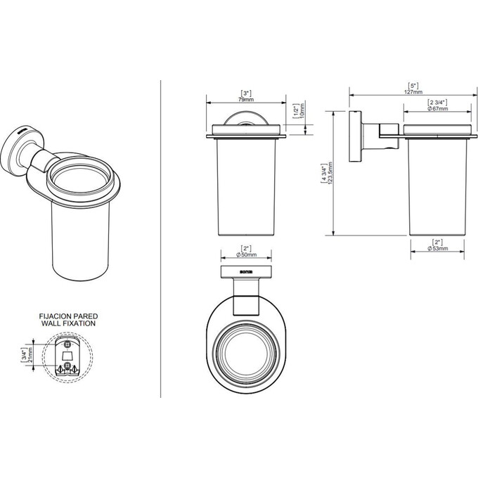 Стакан для зубных щеток Sonia Tecno Project White 166114, фото 2