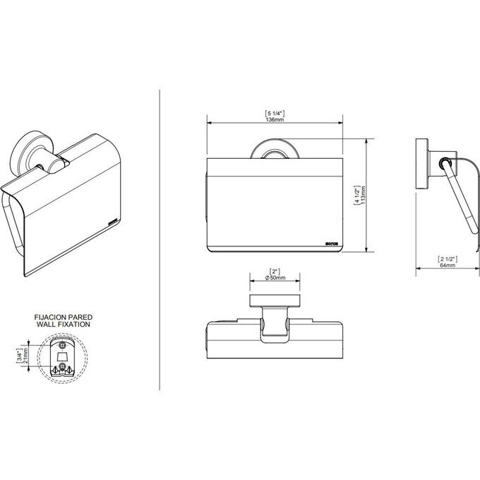 Держатель для бумаги Sonia Tecno Project White 166169, фото 2