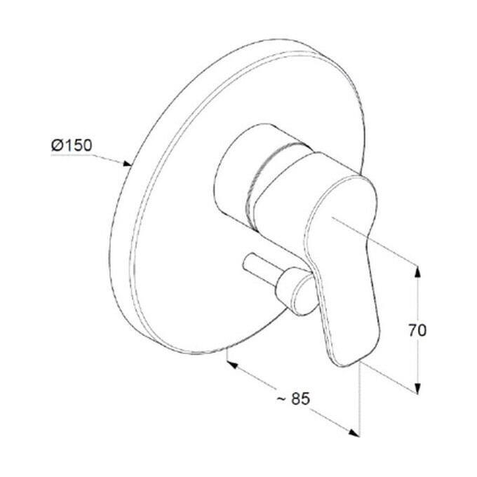 Внешняя часть смесителя для ванны Kludi Pure And Easy 374190565, фото 2