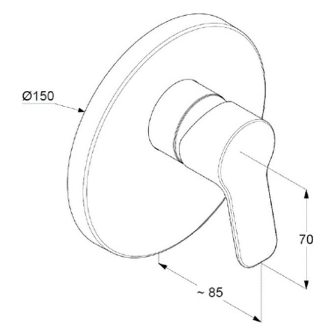 Внешняя часть смесителя для душа Kludi Pure And Easy 374200565, фото 3
