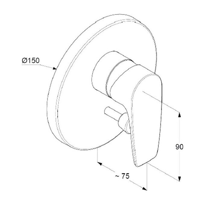 Зовнішня частина змішувача для ванни Kludi Pure And Solid 344190575, фото , изображение 3