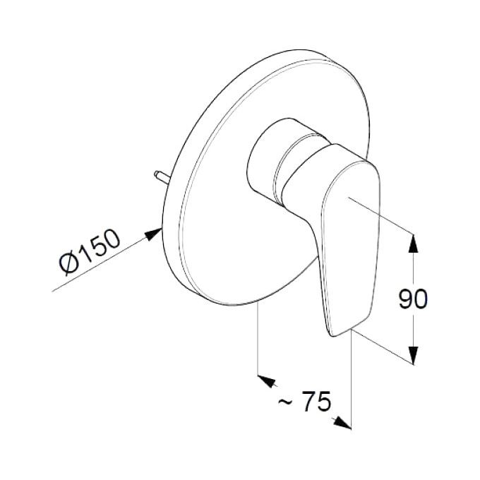 Внешняя часть смесителя для душа Kludi Pure And Solid 344200575, фото 2